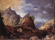 Joos de Momper, Mountain Scene with Bridges